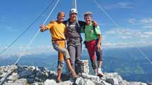 Sigi, Andy und Albert am Gipfel des Gamsleitenkopf 11-09-2011 Foto: Robert Joelli