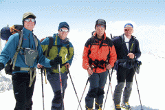 David, Andreas, Andy und Hansjörg bei erster Akklimatisierungstour