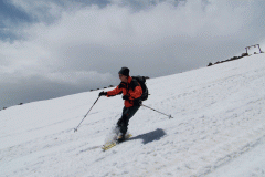 Andy bei der Skiabfahrt vom Elbrus