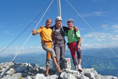 Sigi, Andy und Albert am Gipfel des Gamsleitenkopf 11-09-2011 Foto: Robert Joelli