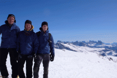 Hansjörg, Andy und Andi am Gipfel des Pragser-Seekofel, 2810m (Pragser Dolomiten)