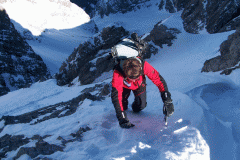 Andy beim Aufstieg zur Lavanter Gamswiesenspitze, 2707m (Lienzer Dolomiten)